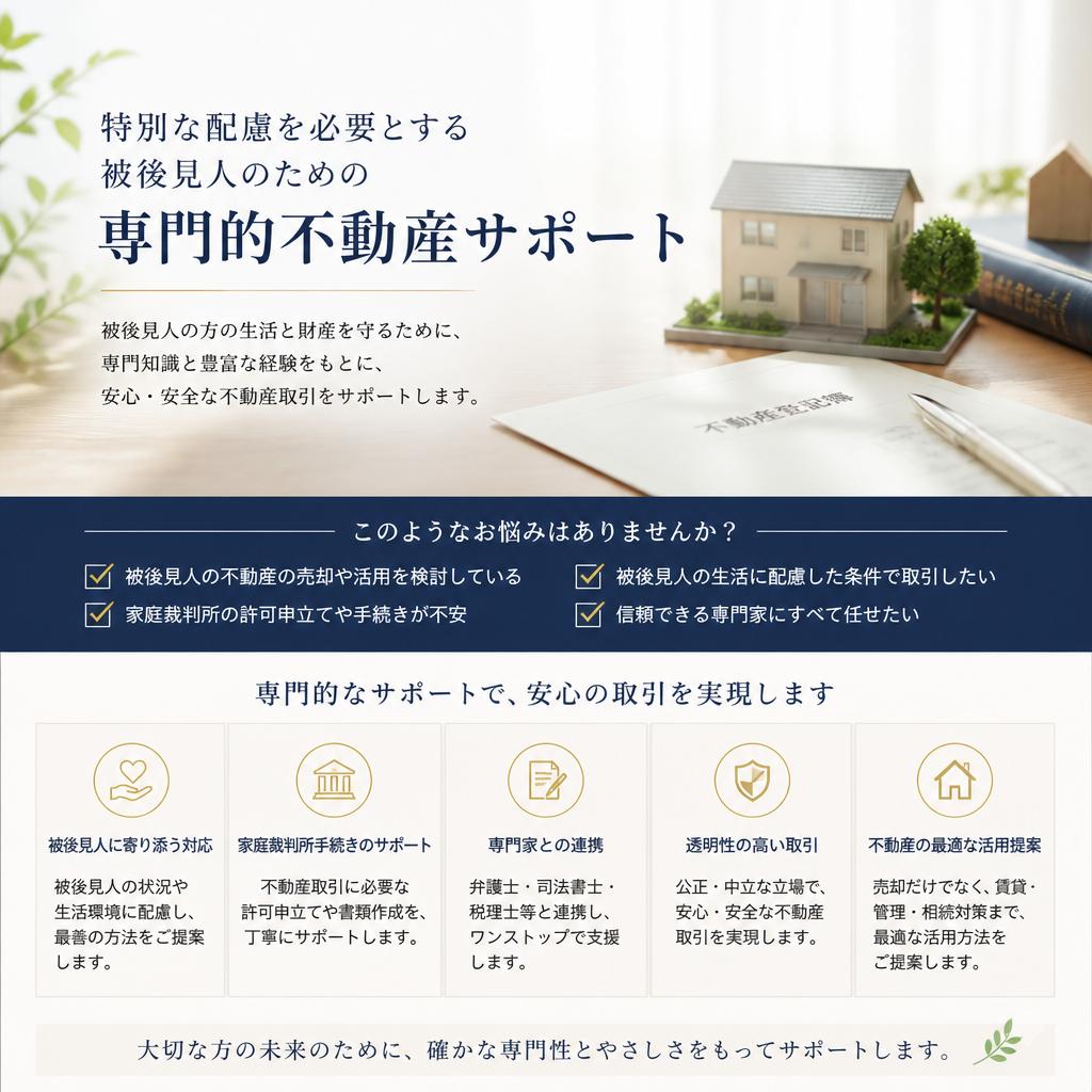 特別な配慮を必要とする被後見人のための専門的不動産サポート
