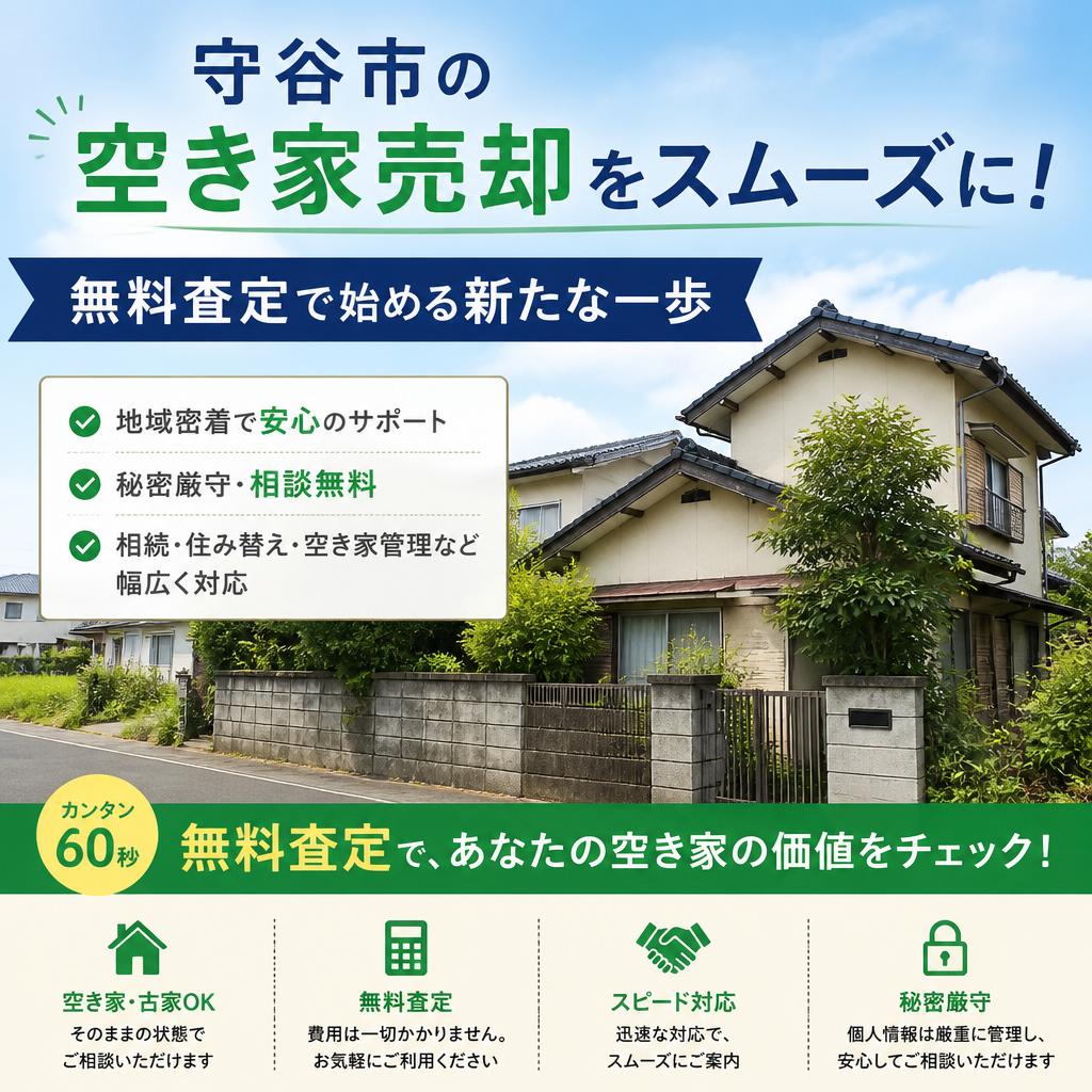守谷市の空き家売却をスムーズに！無料査定で始める新たな一歩