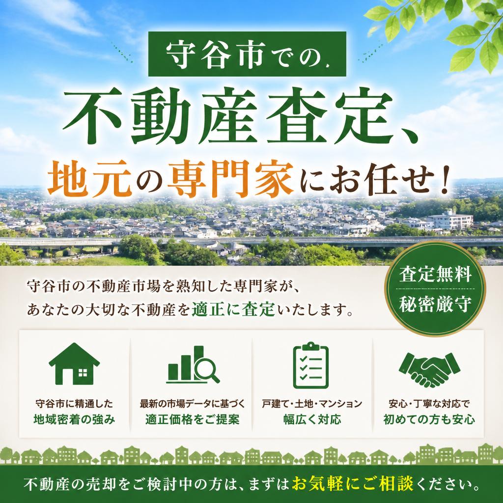 守谷市での不動産査定、地元の専門家にお任せ！