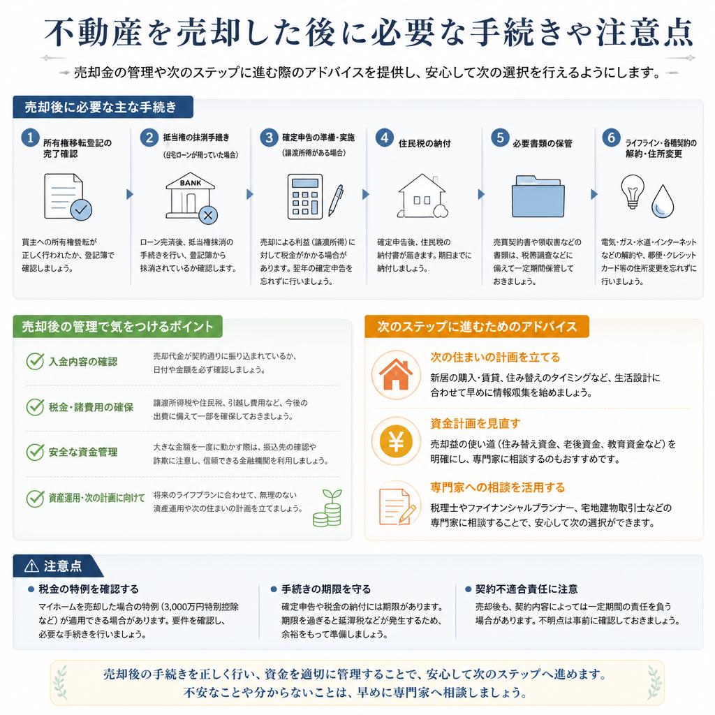 売却後の手続きと注意点